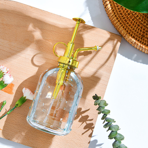 350ml花洒壶时尚清新透明玻璃喷壶浇花洒水壶喷头多肉园艺工具