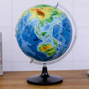 志诚32cm 中文立体地形地貌中学生标准教学版地球仪凹凸地理模型 2023新版学生地理课用的地球仪研究地形地貌