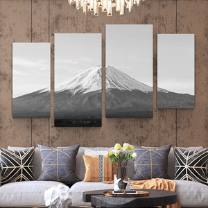 富士山装饰画客厅沙发背景墙挂画现代简约工业风黑白卧室床头壁画