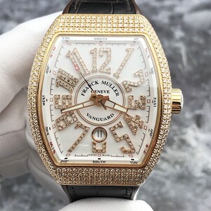 正品法兰克穆勒v45男表后镶满天星钻日期显示自动机械手表