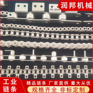 304不锈钢工业链条单双排大节距机械传动非标带耳异型输送链条
