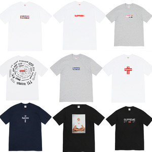 代购supreme十字架短袖米兰开业限定错位腰果花幻影t恤周润发tee
