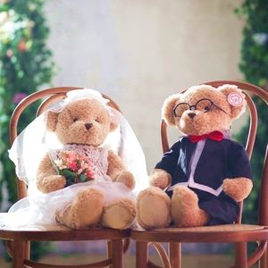 压床娃娃一对结婚新婚礼物高档新款大号毛绒玩具公仔情侣泰迪熊
