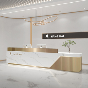 简约现代大型公司酒店展厅售楼部烤漆前台接待台美容院收银台吧台