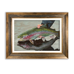 鳟鱼画路亚飞钓艺术装饰壁画钓鱼俱乐部会所有框单幅个性手绘油画