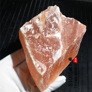 天然橙色石膏原石摆件标本石矿石水晶实物图处理