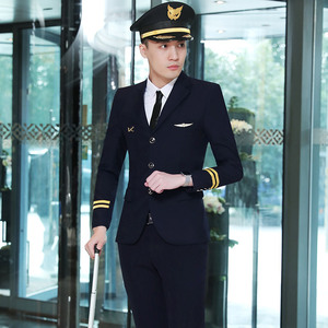 罗蒙敦航空制服西装套装春动车工作服男铁路制服男高铁乘务员制服