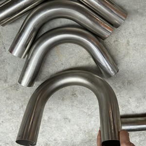 304 不锈钢弯管加工63/76圆管折弯 铁管圆弧拉弯 u形推手盘弯定制