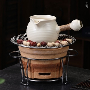 侧把罐罐茶煮茶器围炉煮茶套装户外家用炭火炉烤茶罐炭炉烤奶茶壶
