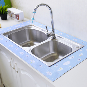 水槽防水贴厨房水池洗漱台面洗碗池静电自粘吸水贴洗脸盆吸湿贴纸