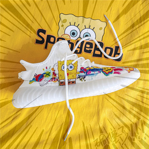 回力联名海绵宝宝动漫卡通椰子男鞋秋季网面运动网鞋春秋白色潮鞋