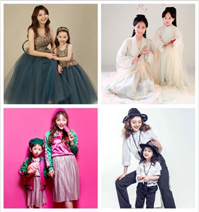 新款影楼全家福韩版孕妇主题摄影服装亲子照相服饰母女拍照造型饰