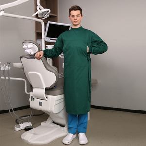 包背式手术衣全棉前交叉式纯棉加厚女隔离服绿色男种植手术室薄款