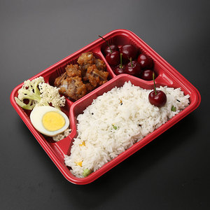 一次性长方形餐盒加厚环保打包盒分格高档外卖快餐盒塑料饭盒带盖