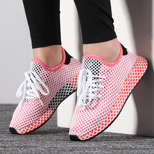 运动鞋女红色网格