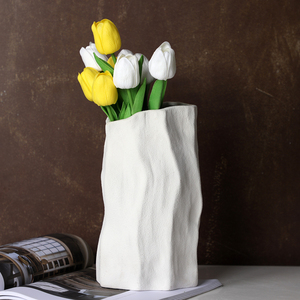 陶瓷花瓶摆件客厅插花水养水培玫瑰鲜花复古轻奢创意欧式白色瓷器