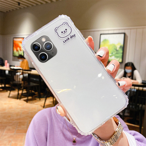 四角加厚ipnoe11promax保护套全包边iphonr11pro max卡通透明平果十一