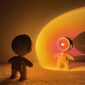 宇航员日落灯夕阳装饰变色小夜灯补光浪漫房间投影灯拍照氛围灯