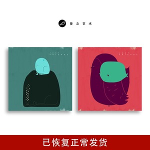 北欧正方形抽象派挂画红墨绿撞色艺术装饰画油画色彩壁画大尺寸