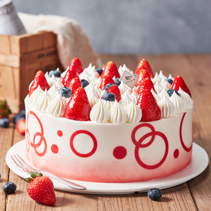 【当地门店配送】85度c 新鲜现做双莓之恋草莓生日蛋糕同城配送