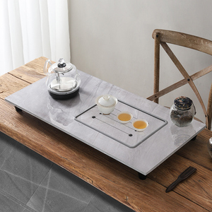 日式全自动家用亮光岩板茶盘茶海简约茶台功夫茶具四合一体电磁炉