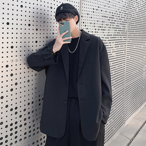 西装外套男黑色休闲韩版潮流痞帅小西服炸街港风网红单西ins上衣