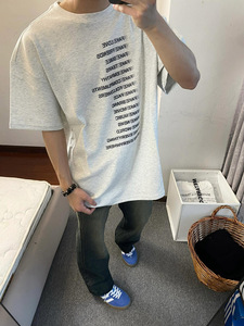 欧美潮牌短袖t恤男夏季原创设计感纯棉衣服美式半袖体恤2024新款