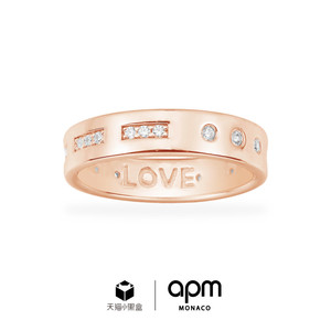 apm monaco 摩斯密码戒指玫瑰金色男女情侣对戒时尚设计感送女友