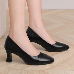 四季职业装皮鞋工作上班穿的配西装西裤正式鞋子女式春秋鞋高跟鞋