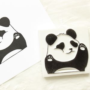 万象熊猫团团肉脸蛋迷你可爱萌印章橡皮章成品明信片手帐日记礼物
