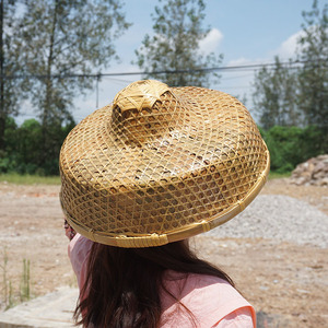 海南遮阳防雨草帽特色渔民帽子竹编斗笠帽儿童舞蹈演出小赶海道具