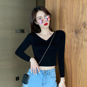 长袖露肚紧身衣