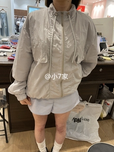 WE ARE韩国东大门代购2024春季女装新款纯色抽绳拉链工装风短外套