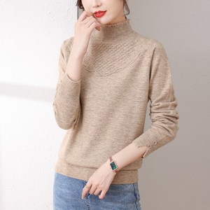 中领毛衣女半高领短款百搭