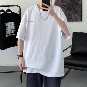 简约t恤男半袖夏季新款百搭潮牌ins男生短袖韩版潮流宽松休闲衣服