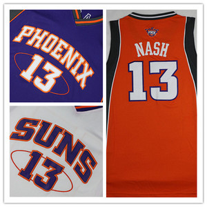 新面料 纳什球衣 太阳队13号 nash 刺绣 sw版 篮球服 背心 橙紫白