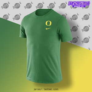 ncaa美国俄勒冈鸭子队大学篮球热身比赛t恤短袖投篮服绿tee 耐克
