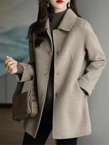 小个子羊毛呢大衣女秋冬季新款韩版显瘦短款加厚高级感双面呢外套