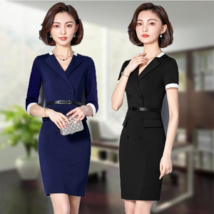 职业装连衣裙女2018夏季新款时尚气质珠宝店工作服前台销售工装女