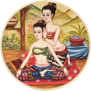 泰式按摩美容院中医推拿足疗养生美体店圆形装饰画民族房间挂画