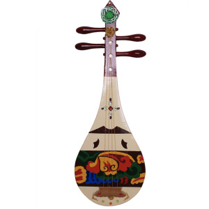 手工彩绘仿真琵琶乐器道具木制敦煌舞琵琶跳舞琵琶道具三弦月琴