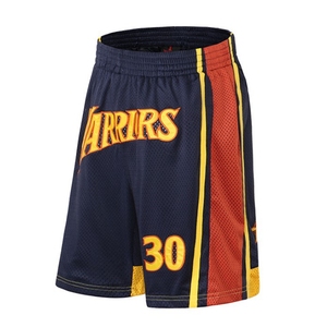 勇士队复古全刺绣篮球裤库里30号休闲运动短裤街头