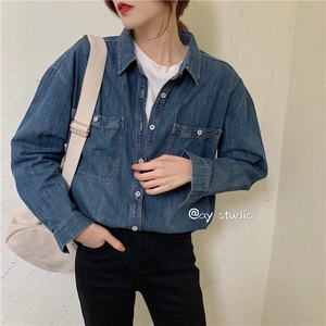 衬衫女内搭叠穿牛仔