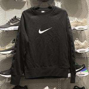 耐克nike男女秋季圆领套头衫宽松针织跑步长袖情侣小勾卫衣da0087