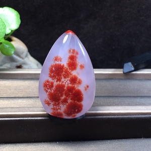 天然南红荔枝冻冰种紫罗兰草花水滴吊坠冰底飘红意境优美挂件男女