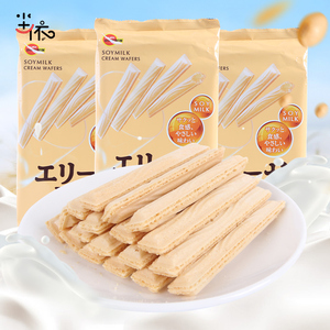 日本进口波路梦豆乳威化饼干棒3包夹心豆奶卷饼干网红休闲零食品