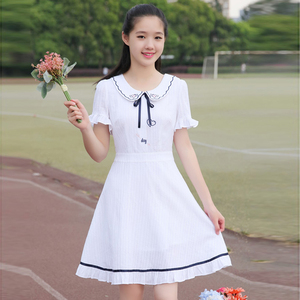 初中学生连衣裙14岁学院风夏季16初中生夏装韩版12可爱13女孩裙子