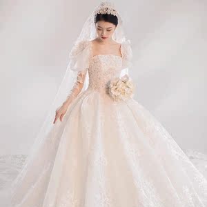 拖地婚纱2018新款