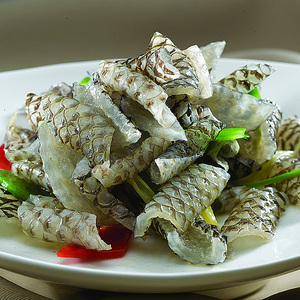 凉拌泡椒生鱼皮用罗非鱼皮快餐商用500g/袋10袋冷冻水产包装火锅