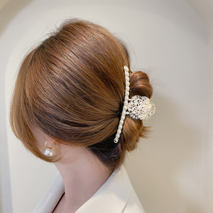 8093人付款天猫蝴蝶珍珠发夹女后脑勺盘头发鲨鱼夹子韩国2022年新款网